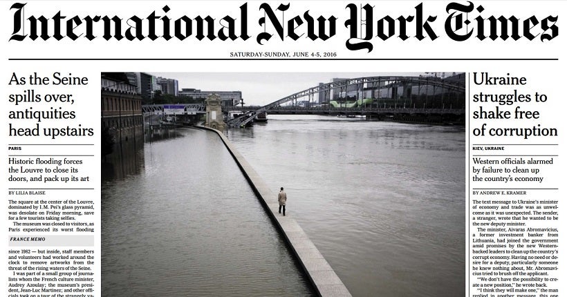 Un homme, la Seine : la sublime photo en une de l'International New York Times