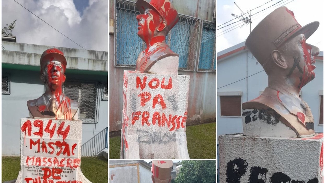 Un buste du général de Gaulle a été vandalisé en Martinique