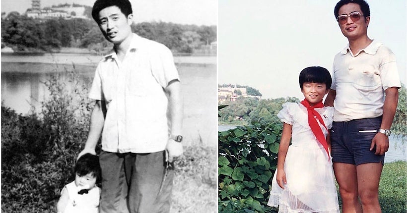 Ce père et sa fille se photographient au même endroit depuis 40 ans