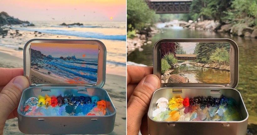 Ces boîtes de pastilles à la menthe s’ouvrent sur des peintures de paysages idylliques